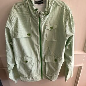 Under Armour Green and White Striped Shirt